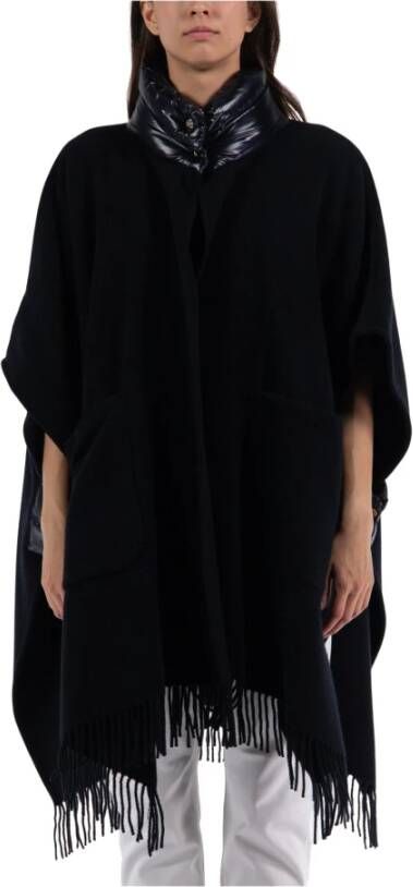 Herno Lana Cape Jas: Stijlvolle Buitenkleding Black Dames