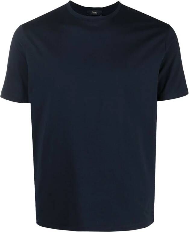 Herno Casual Blauw T-Shirt voor Mannen Blauw Heren