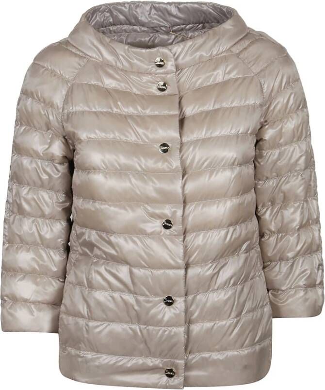 Herno Chantilly Omkeerbare Cape: Stijlvolle Donsjas Grijs Dames