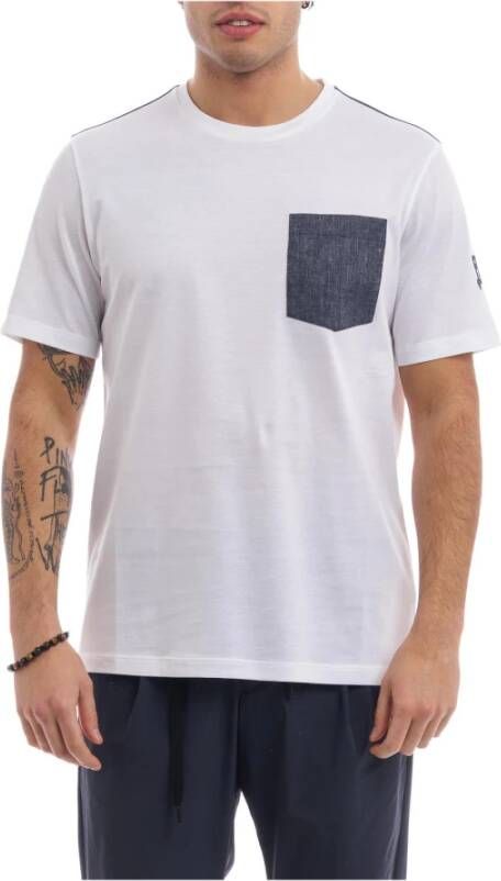 Herno Denim Bicolor Zak T-Shirt Wit Heren