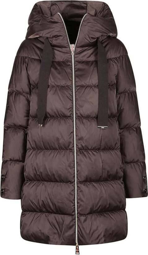 Herno Donkerbruine A-Shape Donsjas Bruin Dames