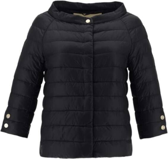 Herno Elegante en comfortabele zwarte jas met 3 4 mouwen Black Dames