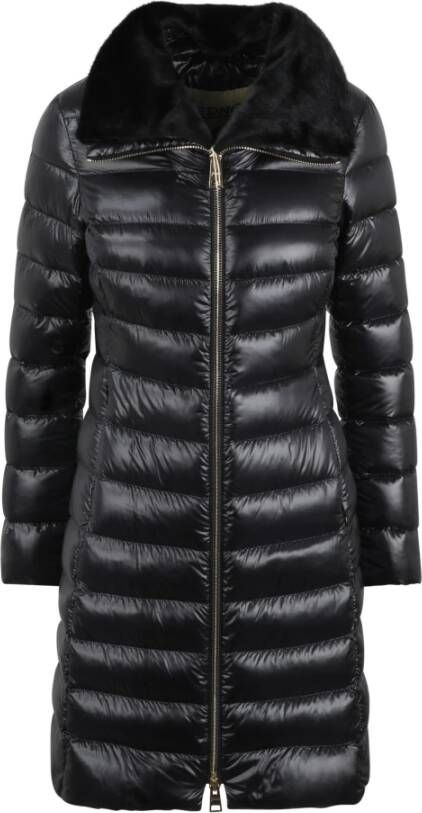 Herno Elegante Lange Donsjas Zwart Dames