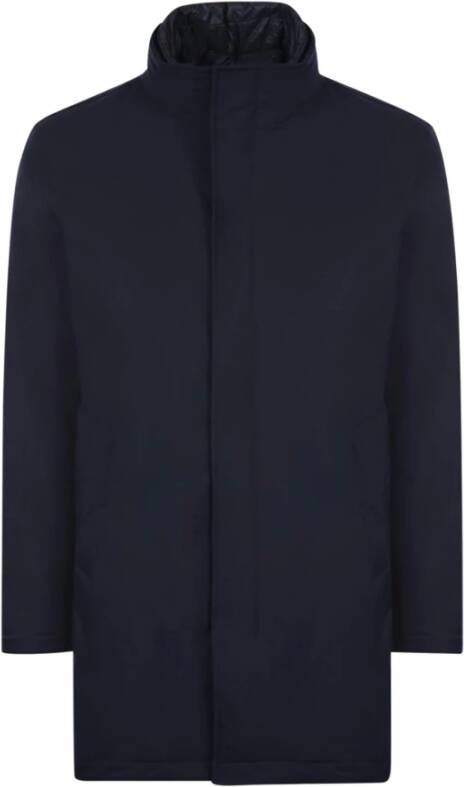 Herno Wollen mix medium jas Blauw Heren