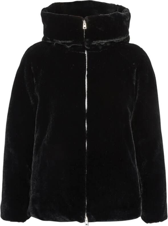 Herno Faux Fur Shearling Jas voor Zwart