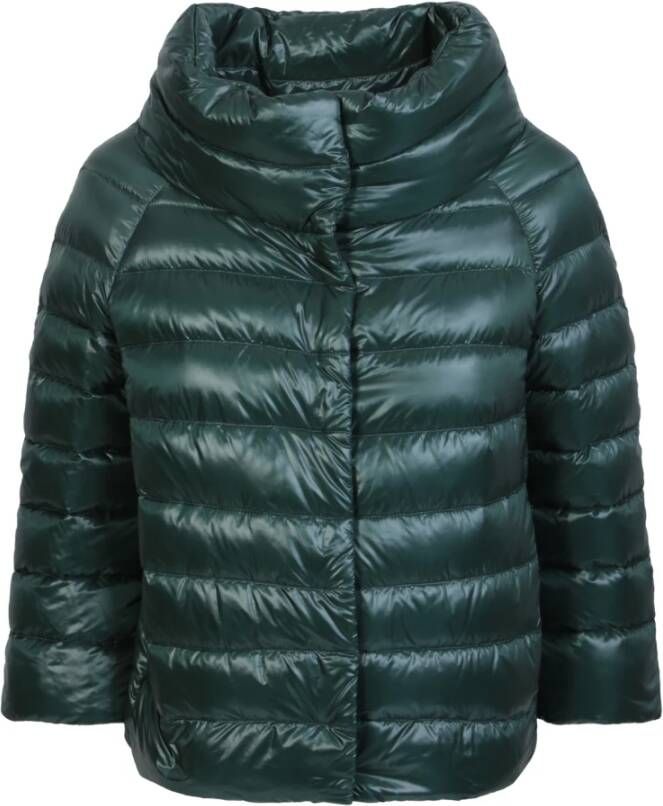 Herno Groene Jas met Juwelen Mouwen Groen Dames