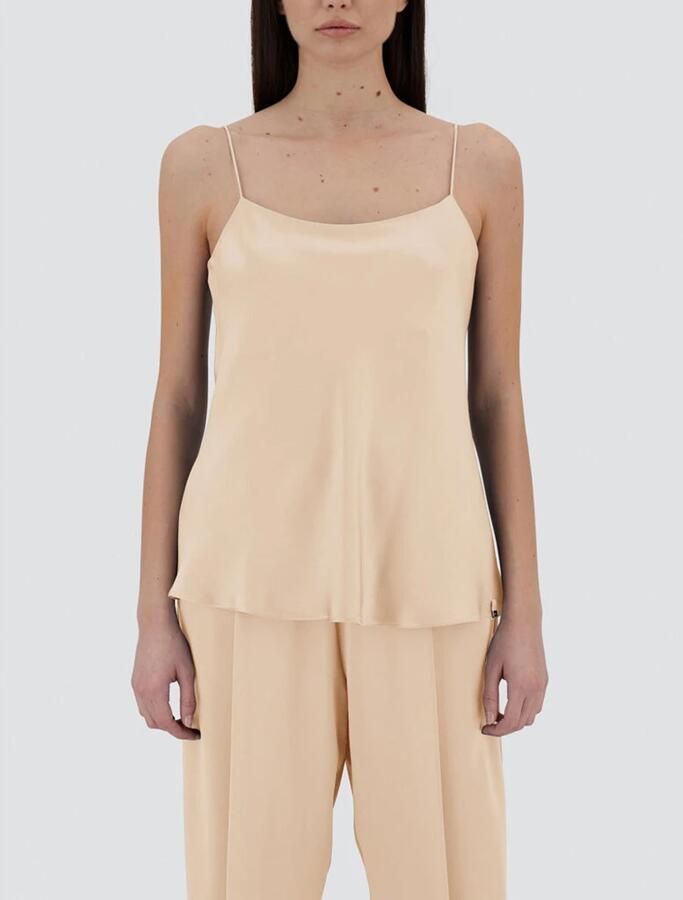Herno Top met Vierkante Halslijn en Satijnen Effect Beige Dames - Foto 2