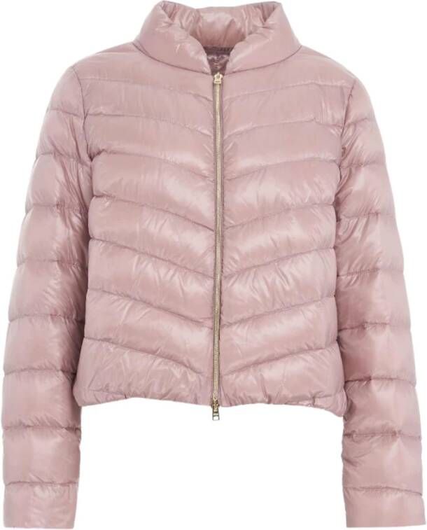 Herno Roze Ultralichte Nylon Bomberjas Pink Dames