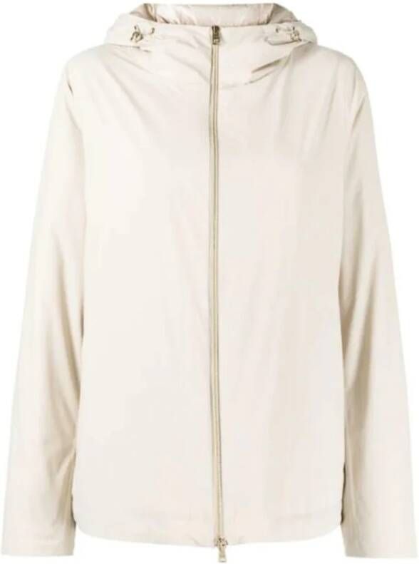 Herno Korte Hoodie Jas Blijf Stijlvol en Comfortabel Wit Dames