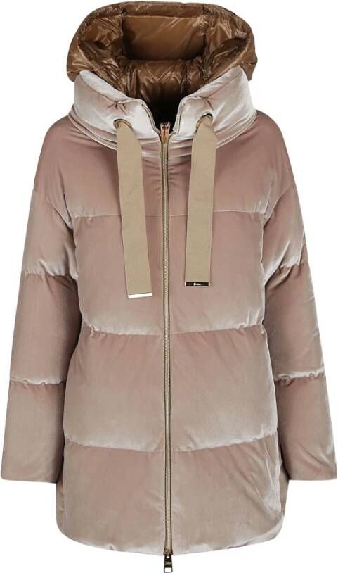 Herno Luxe Velvet Jas Beige Dames