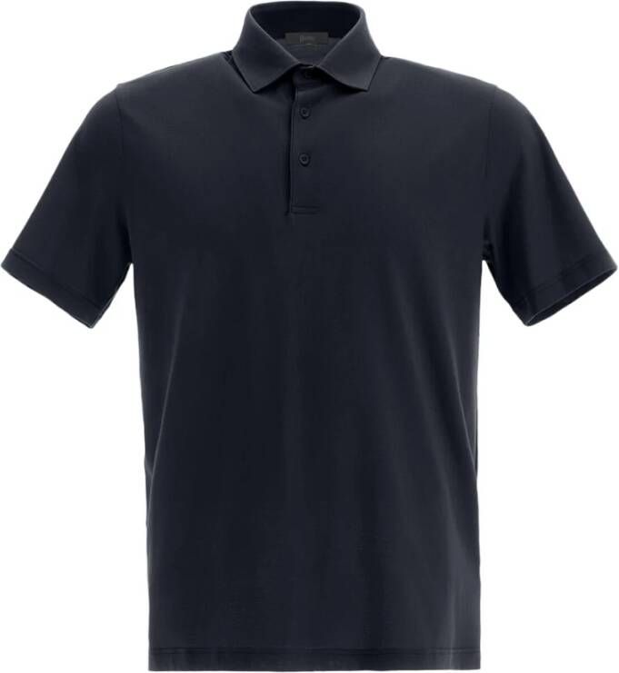 Herno Blauwe Polo Shirt Regular Fit 100% Katoen Blue Heren