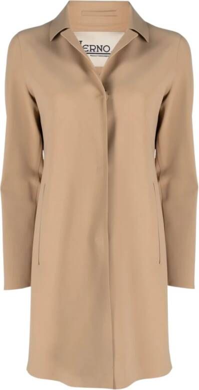 Herno Single-Breasted Coats Beige Dames