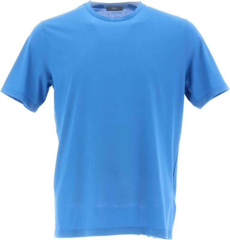 Herno Stijlvolle Crepe T-Shirt voor Heren Blauw Heren