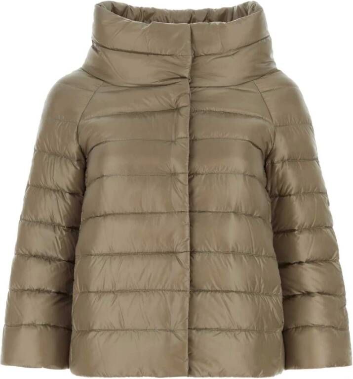 Herno Stijlvolle Dove Grey Nylon Donsjas Grijs Dames