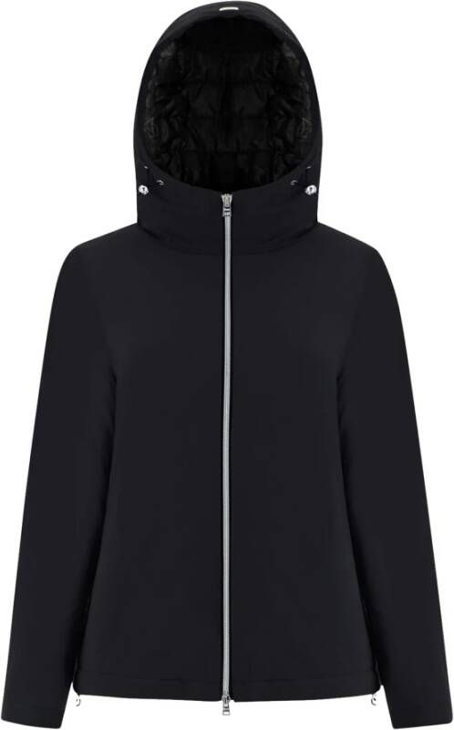 Herno Stijlvolle Korte Hoodie Zwart Dames
