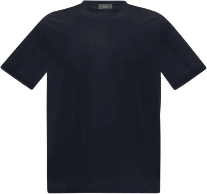 Herno Superfijne Katoenen Stretch T-shirt Zwart Heren
