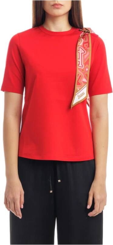 Herno T-Shirt met Sjaal Rood Dames