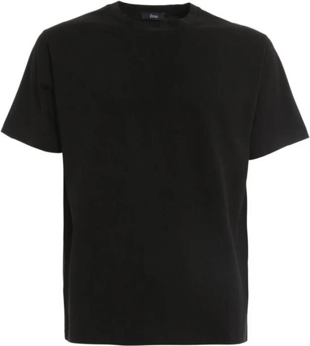 Herno Zwart Katoenen Crew-neck T-shirt voor Heren Black Heren