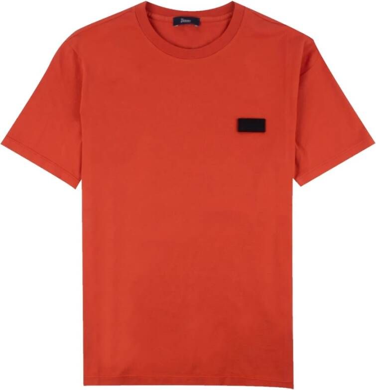 Herno Verwijderbare Patch Katoenen T-Shirt Rood Heren