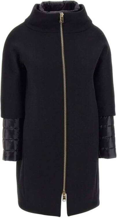 Herno Warme en stijlvolle enkellange jas Black Dames