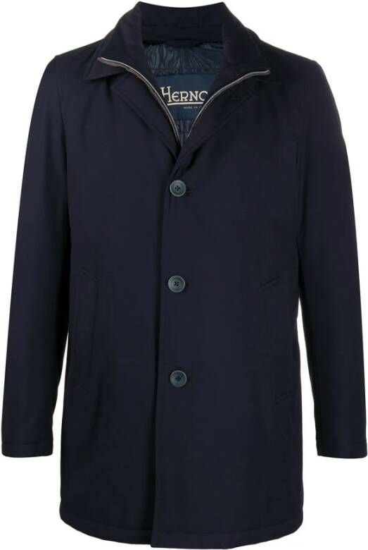 Herno Waterdichte Gemengde Jas Blauw Heren