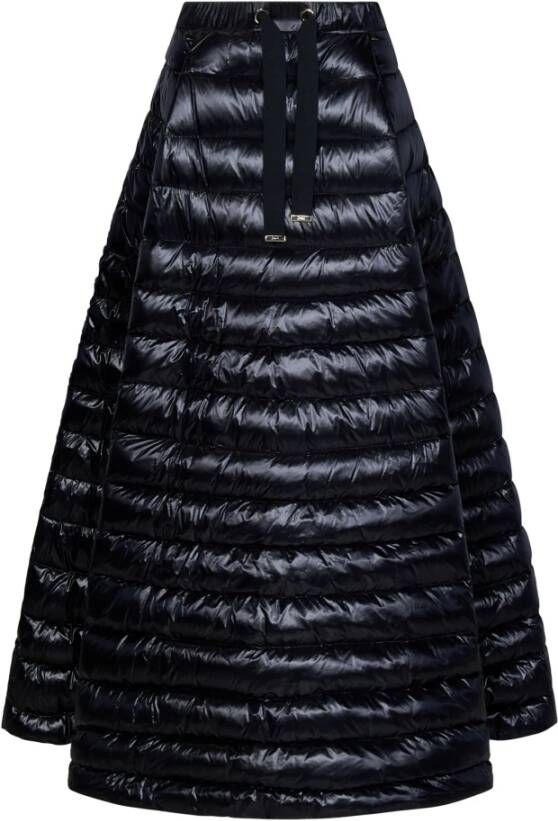 Herno Zwarte gewatteerde rok met elastische tailleband Zwart Dames