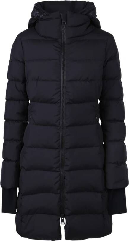 Herno Zwarte nylon gewatteerde jas met capuchon Zwart Dames