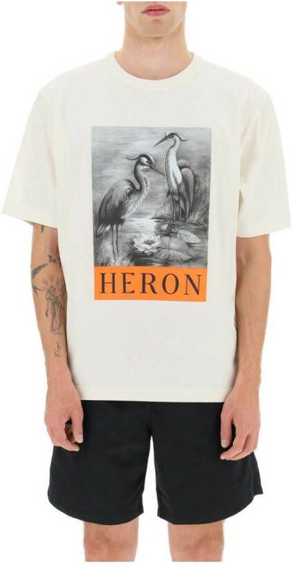 Heron Preston b w herons print t-shirt Wit Heren