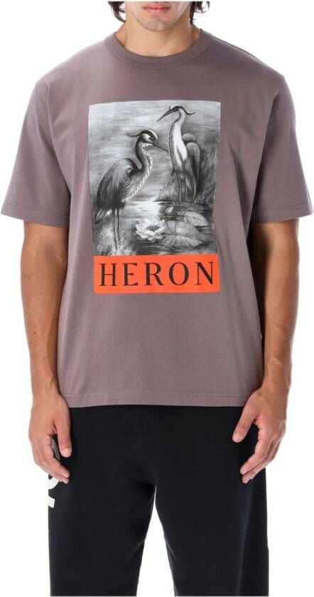 Heron Preston BW Print T-shirt HMAA032F22Jer009 Grijs Heren