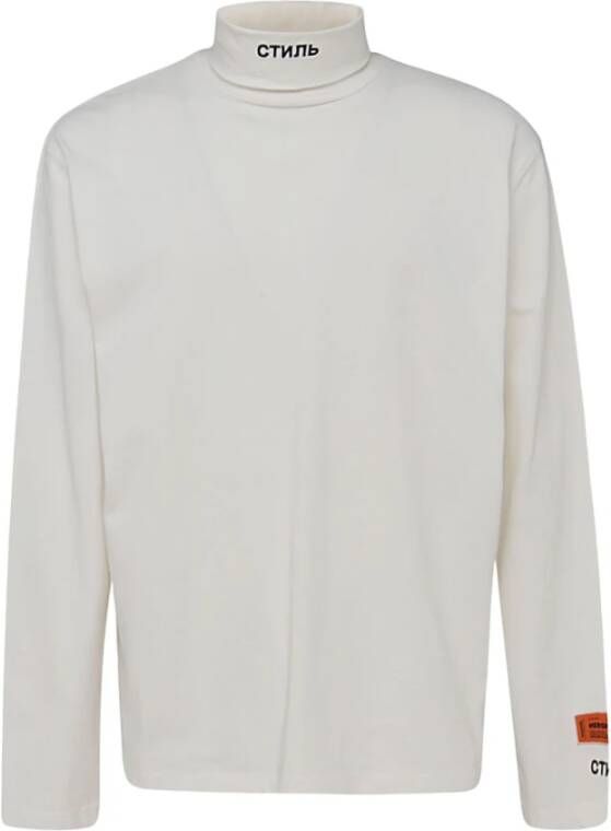 Heron Preston Logo Rollneck T-Shirt Wit Katoen White Heren