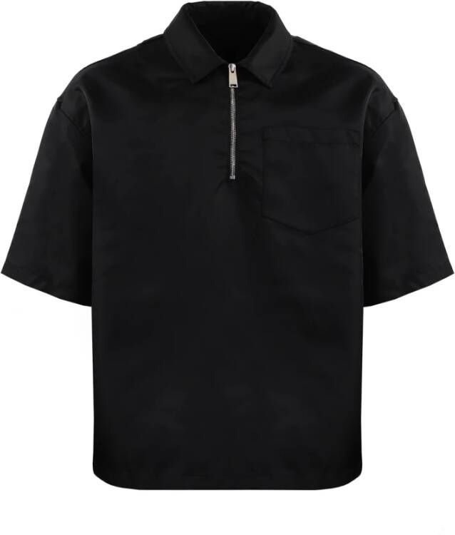 Heron Preston Ex-Ray Nylon Zip Polo Shirt Zwart Heren
