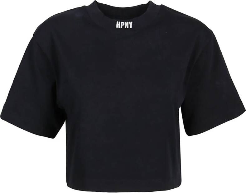 Heron Preston Geborduurde Crop T-Shirt Zwart Dames