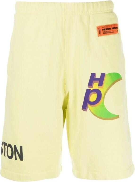 Heron Preston Global Collage Lemon Sweatshorts Yellow Heren