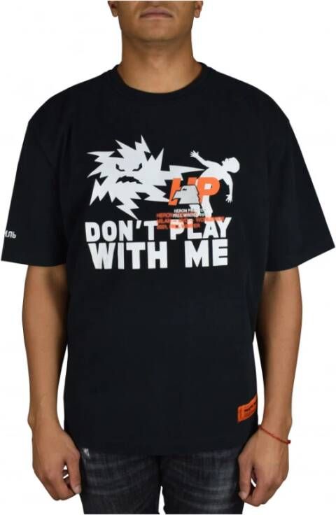 Heron Preston Grafisch Bedrukt Katoenen T-Shirt voor Heren Zwart Heren