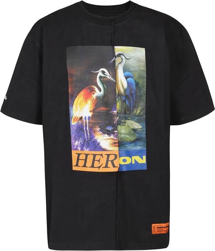 Heron Preston Grafische print patchwork T-shirt Zwart Heren