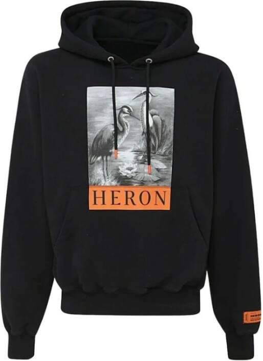 Heron Preston Graphic-Print Pullover Hoodie Zwart Heren