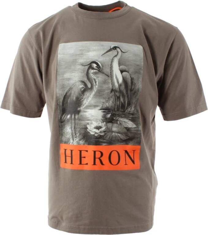 Heron Preston Grijze Katoenen Logo T-shirt voor Mannen Grijs Heren