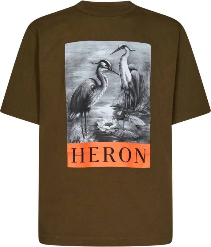 Heron Preston Olijfgroen Grafisch T-Shirt voor Heren Green Heren