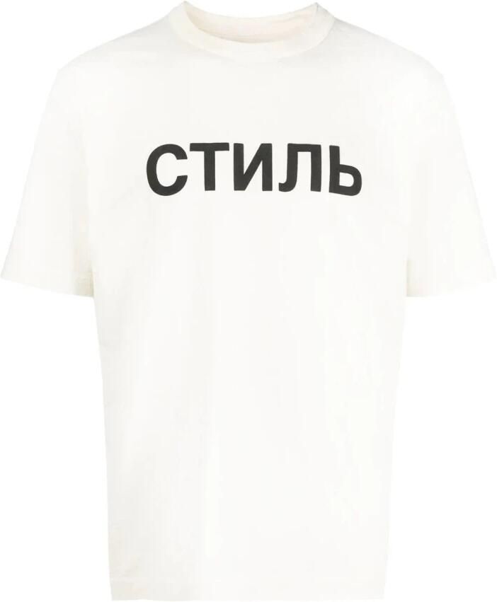 Heron Preston Ctnmb Logo Katoenen T-Shirt Wit White Heren