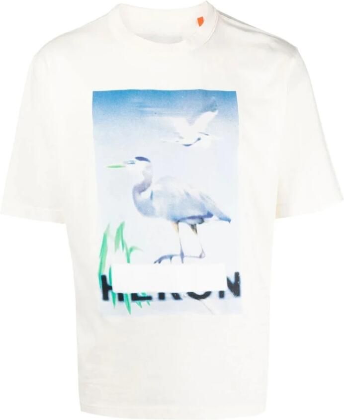 Heron Preston Gecensureerd Logo Korte Mouw Katoenen T-Shirt White Heren