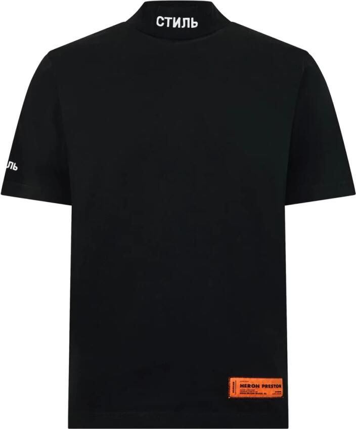 Heron Preston Logo Coltrui Katoenen T-Shirt Zwart Black Heren - Foto 4