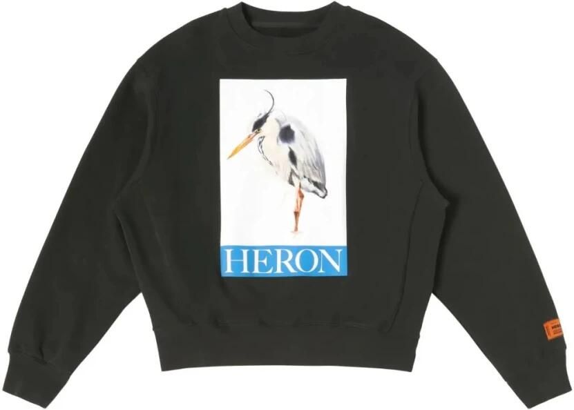 Heron Preston Geschilderde Crewneck Vogelontwerp Black Heren