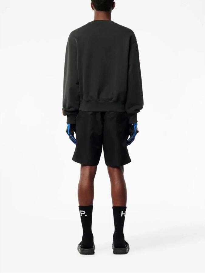 Heron Preston Geschilderde Crewneck Vogelontwerp Black Heren - Foto 2