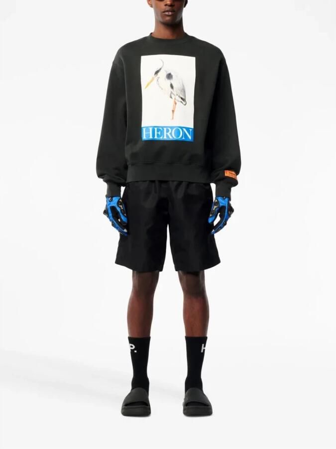 Heron Preston Geschilderde Crewneck Vogelontwerp Black Heren - Foto 3