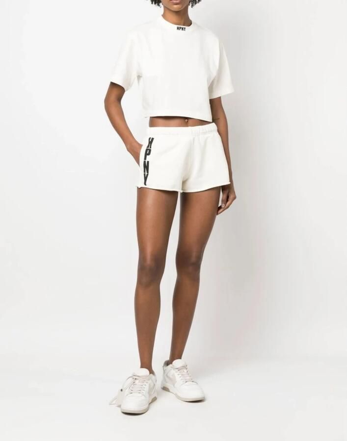 Heron Preston Korte katoenen T-shirt met contrasterend logo White Dames - Foto 3