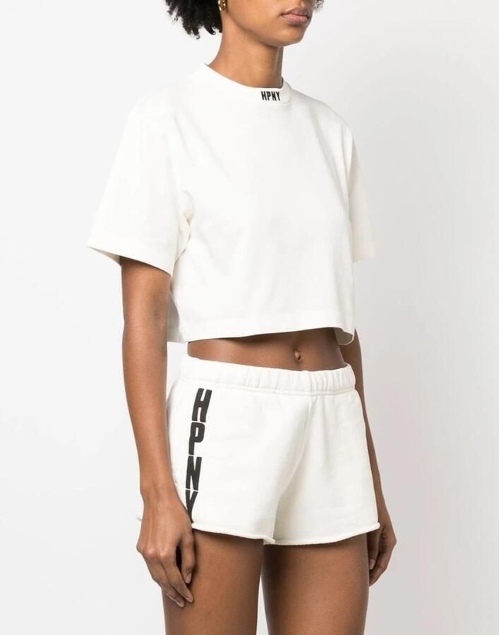 Heron Preston Korte katoenen T-shirt met contrasterend logo White Dames - Foto 4