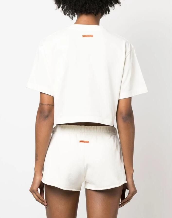 Heron Preston Korte katoenen T-shirt met contrasterend logo White Dames - Foto 5