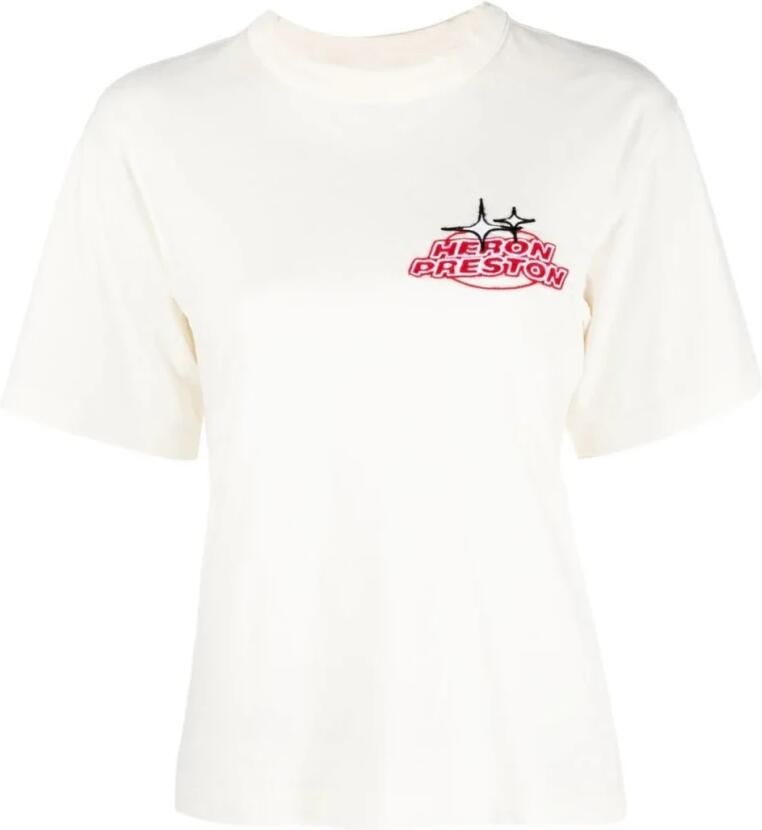 Heron Preston Witte Sponsor Logo T-Shirt White Dames - Foto 5
