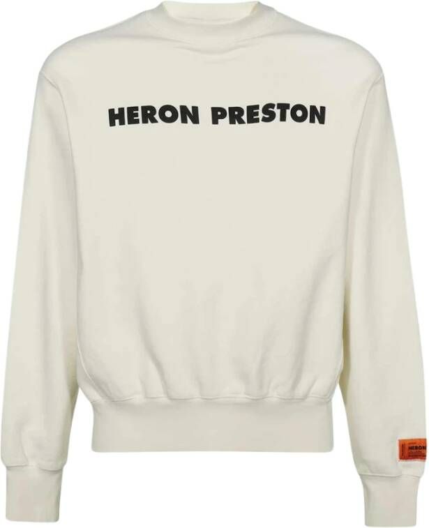 Heron Preston Organisch Katoenen Crewneck Sweatshirt met Logo Print en Borduursel White Heren