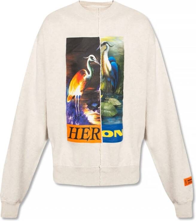 Heron Preston Kleurrijke dierenprint crewneck sweatshirt Beige Heren